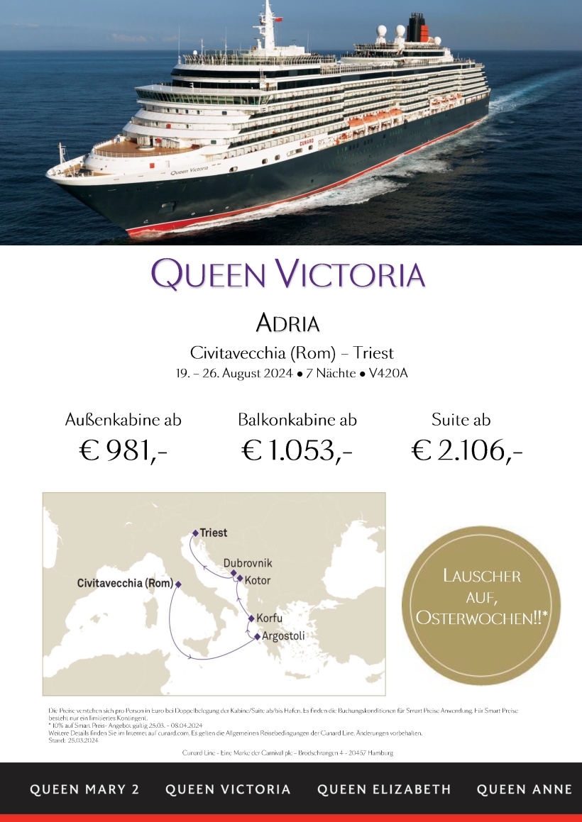 Queen Victoria V420A Mittelmeer Smart
